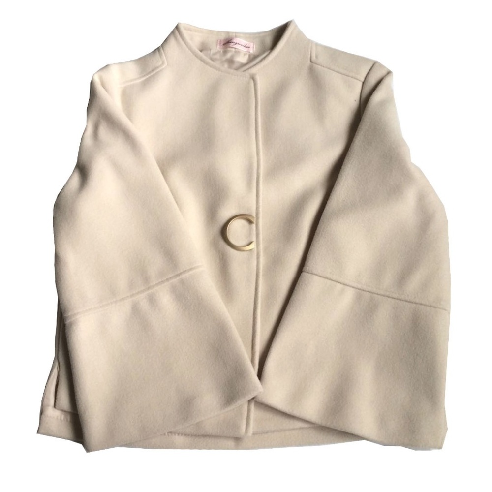 Beige light suede skirt set